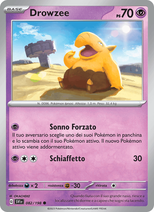 Drowzee, card 082 from Scarlatto e Violetto