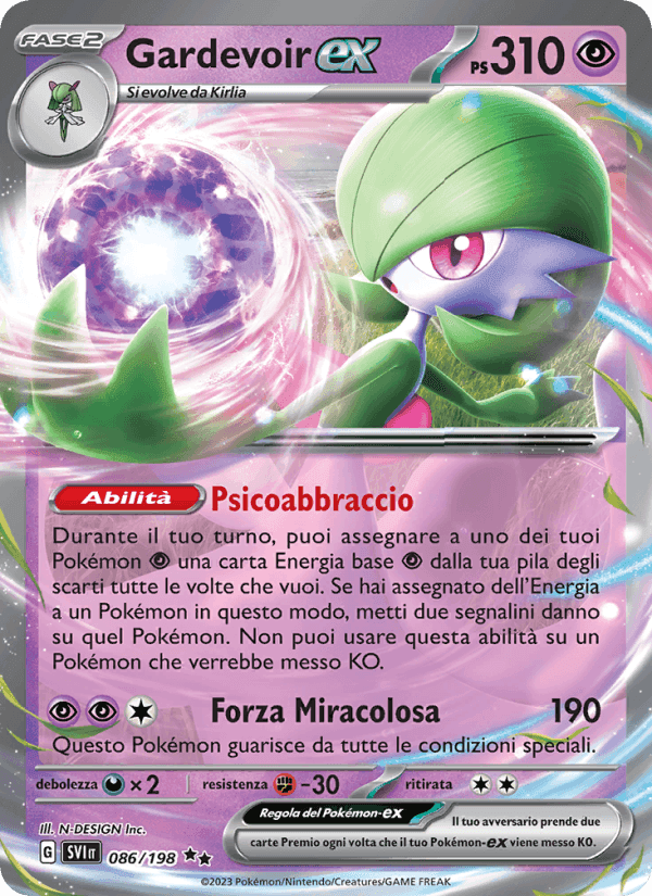 Gardevoir-ex, carta 086 di Scarlatto e Violetto