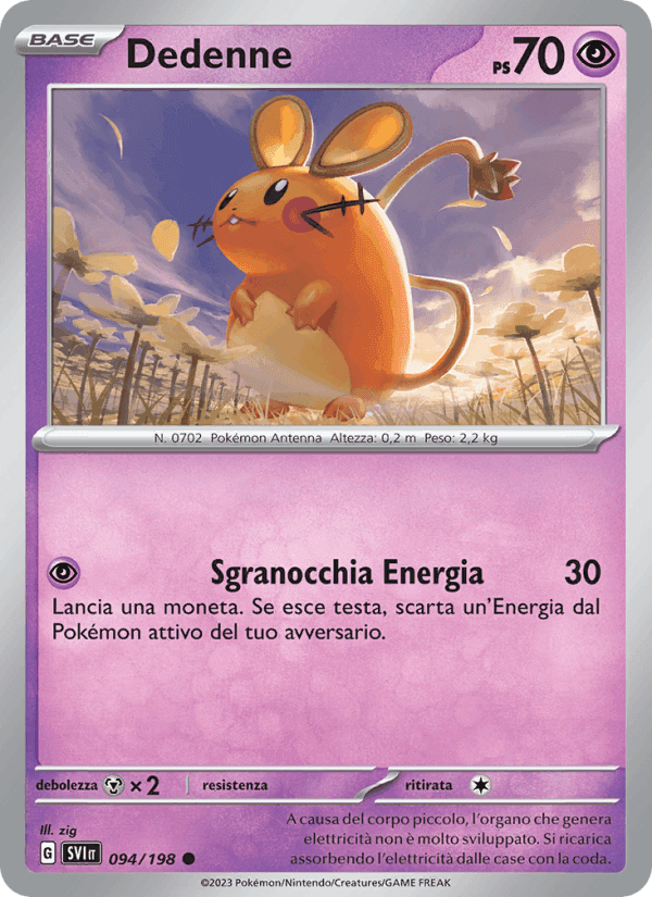 Dedenne, carta 094 de Scarlatto e Violetto
