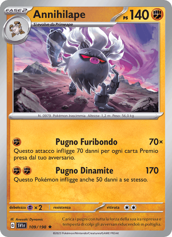 Annihilape, card 109 from Scarlatto e Violetto
