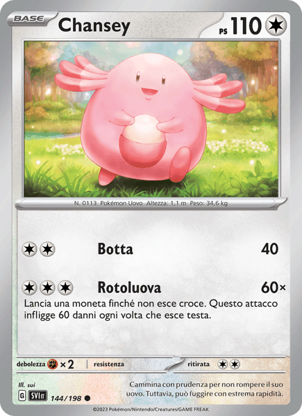 Chansey, card 144 from Scarlatto e Violetto