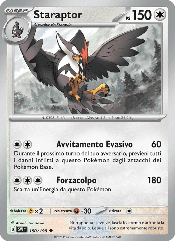 Staraptor, carta 150 di Scarlatto e Violetto