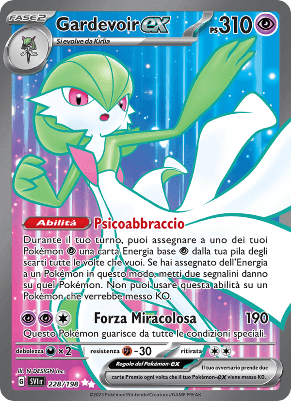 Gardevoir-ex, card 228 from Scarlatto e Violetto