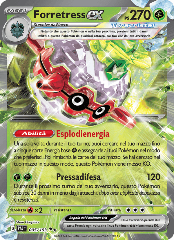 Forretress-ex, carta 005 di Evoluzioni a Paldea