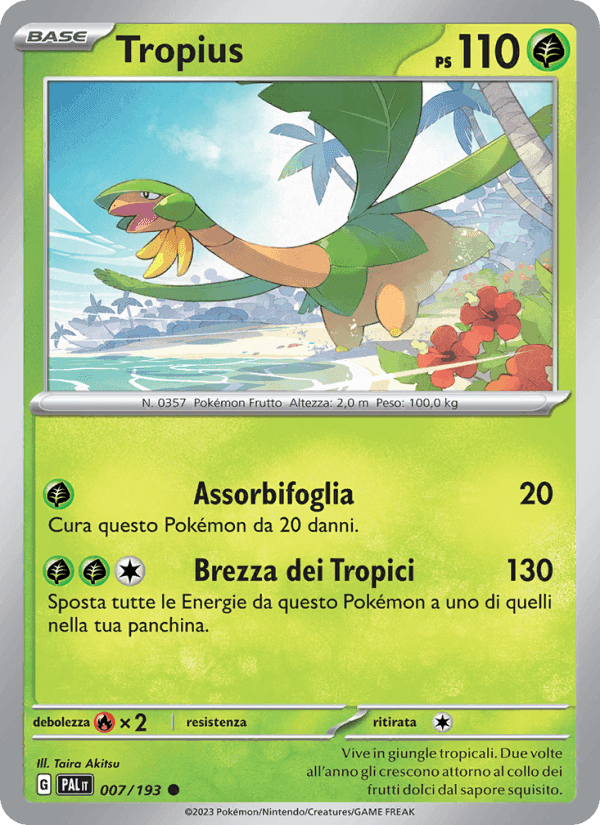 Tropius, carta 007 di Evoluzioni a Paldea