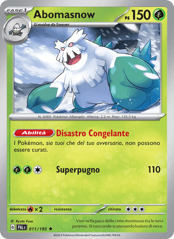 Abomasnow, carta 011 di Evoluzioni a Paldea