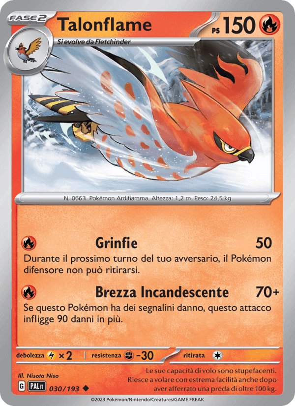 Talonflame, carta 030 di Evoluzioni a Paldea