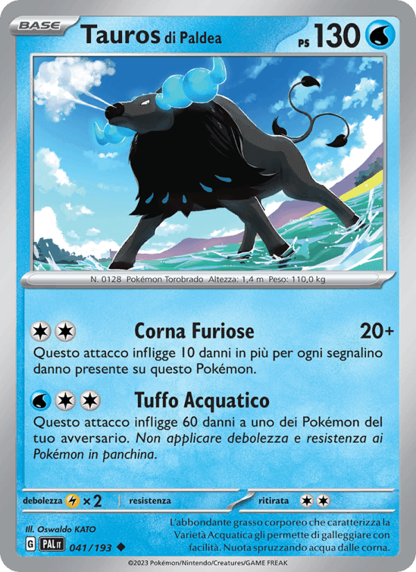 Tauros di Paldea, carta 041 di Evoluzioni a Paldea
