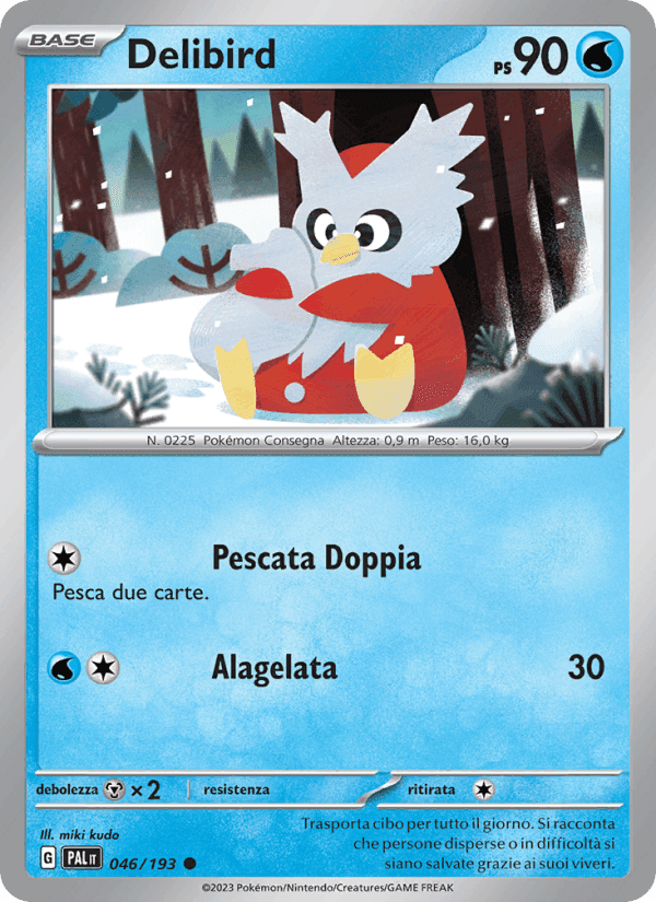 Delibird, carta 046 di Evoluzioni a Paldea