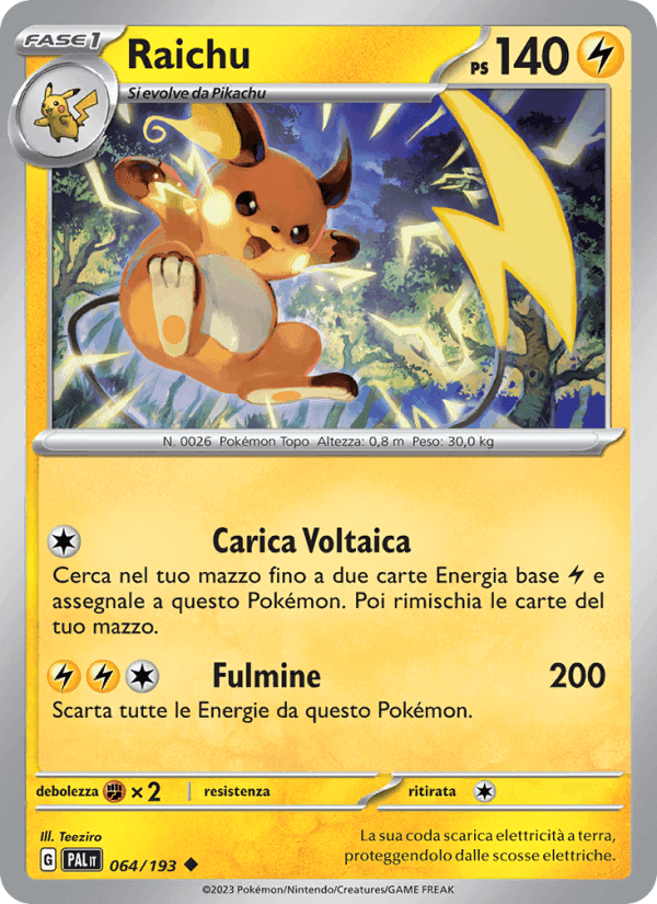 Raichu, carta 064 di Evoluzioni a Paldea