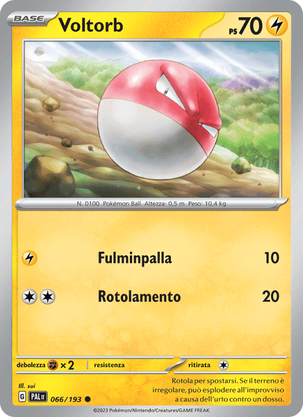 Voltorb, carta 066 di Evoluzioni a Paldea