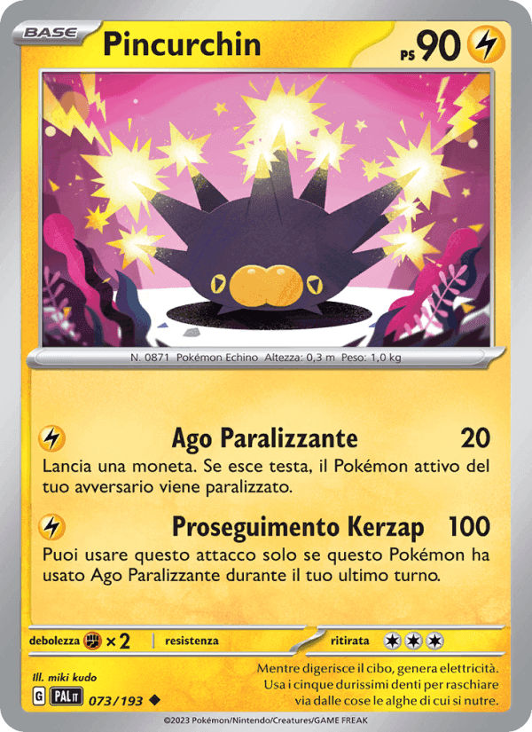 Pincurchin, card 073 from Evoluzioni a Paldea