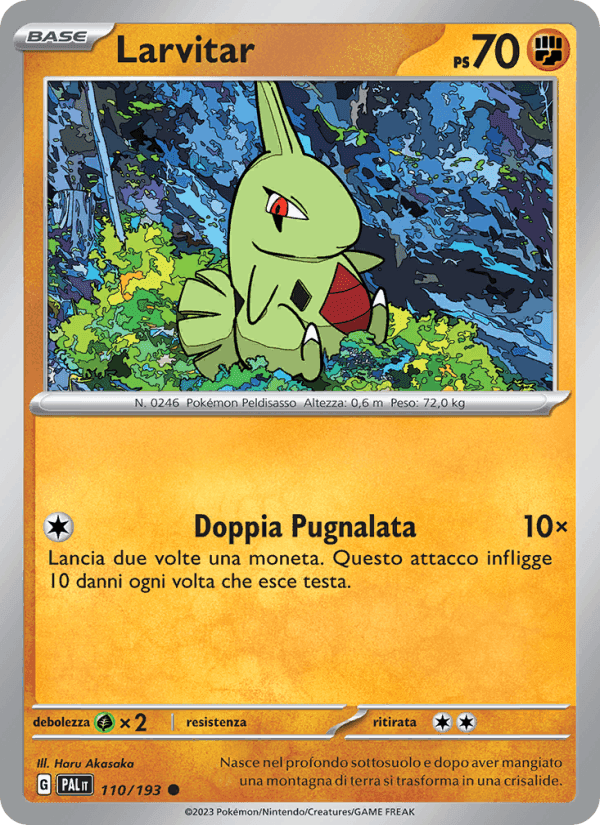 Larvitar, carta 110 di Evoluzioni a Paldea