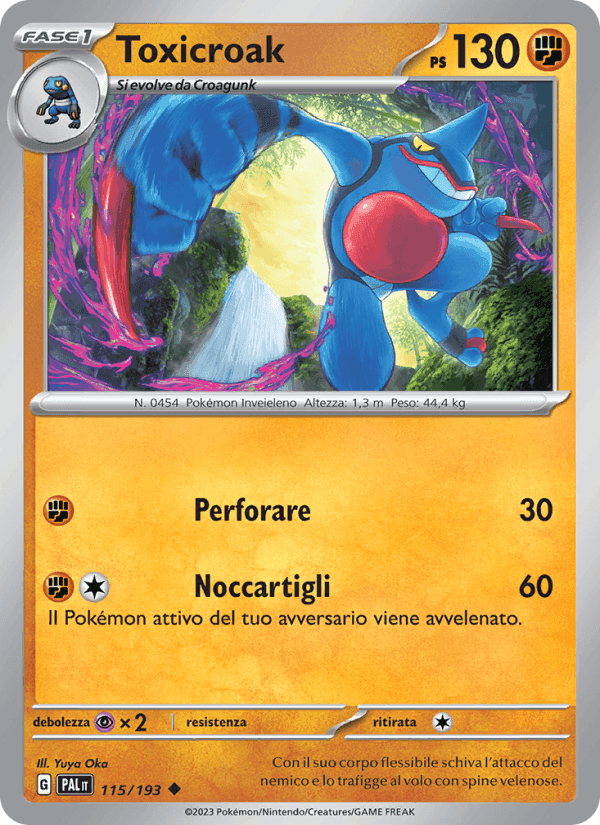 Toxicroak, carta 115 di Evoluzioni a Paldea