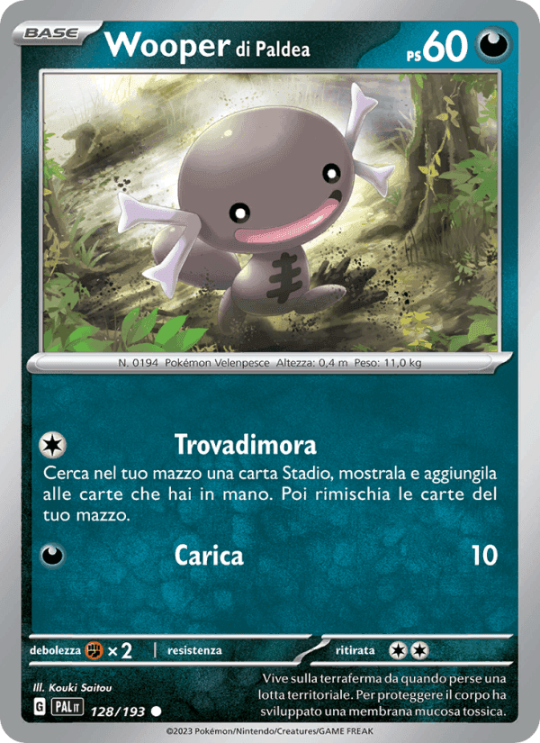 Wooper di Paldea, carta 128 di Evoluzioni a Paldea