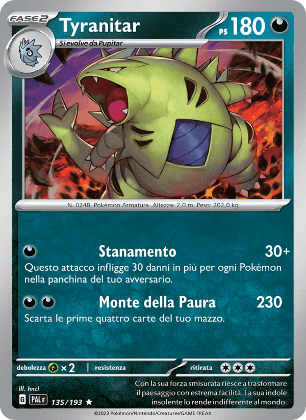 Evoluzioni a Paldea の 135 番、Tyranitar