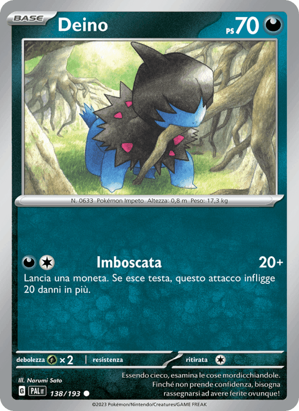 Deino, carta 138 de Evoluzioni a Paldea
