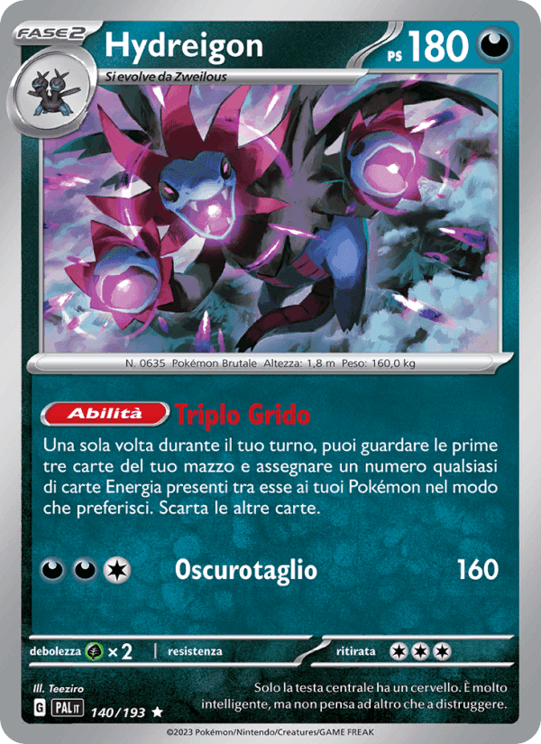 Hydreigon, carta 140 di Evoluzioni a Paldea