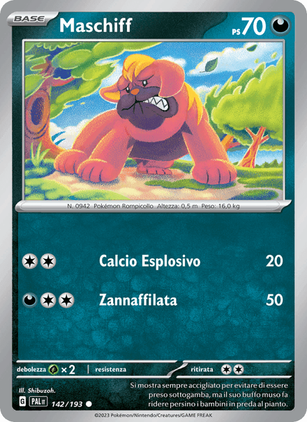 Maschiff, card 142 from Evoluzioni a Paldea