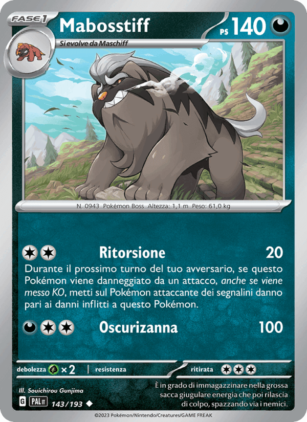 Mabosstiff, carta 143 di Evoluzioni a Paldea