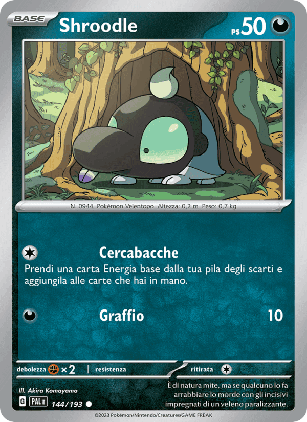Shroodle, card 144 from Evoluzioni a Paldea