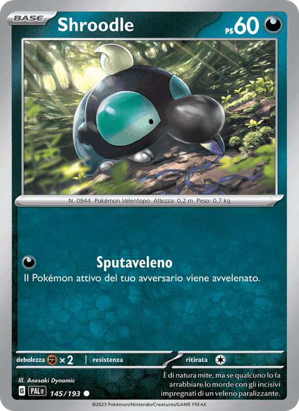 Shroodle, carte 145 de Evoluzioni a Paldea