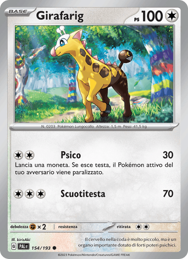 Girafarig, card 154 from Evoluzioni a Paldea