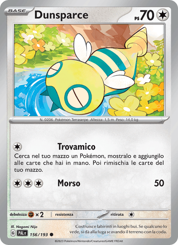 Dunsparce, carta 156 di Evoluzioni a Paldea