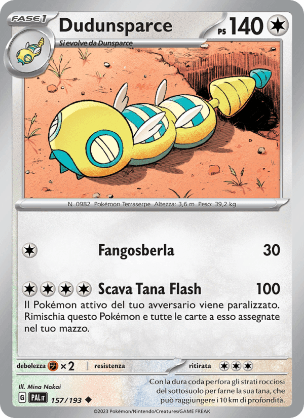 Dudunsparce, carta 157 di Evoluzioni a Paldea