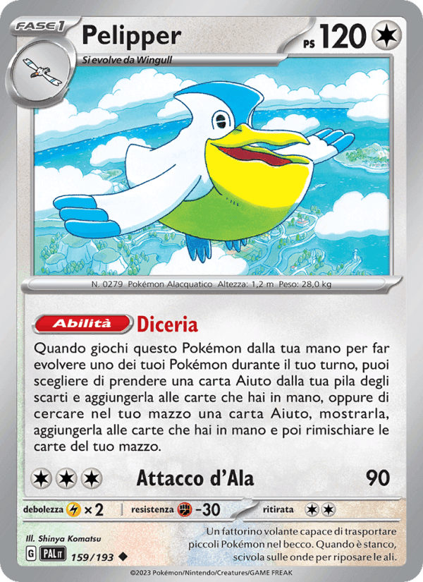 Pelipper, carta 159 de Evoluzioni a Paldea