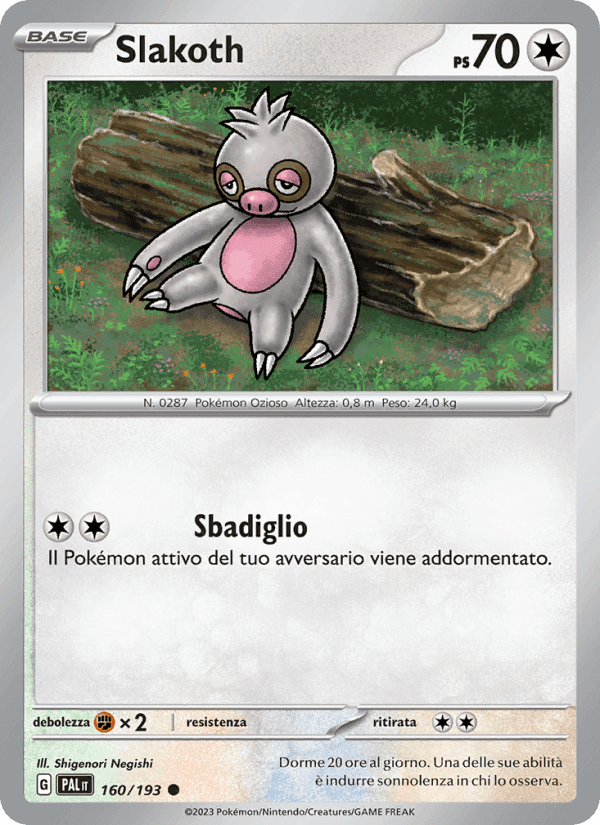 Slakoth, card 160 from Evoluzioni a Paldea