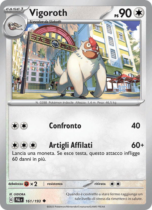 Vigoroth, card 161 from Evoluzioni a Paldea