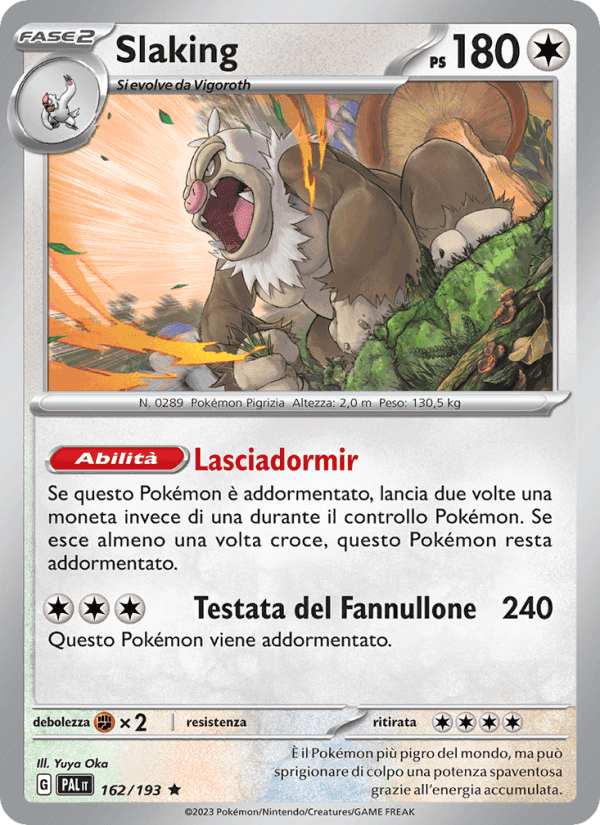 Slaking, carta 162 de Evoluzioni a Paldea