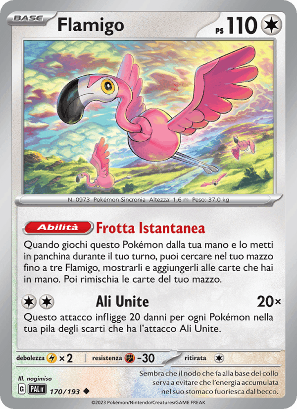 Flamigo, carta 170 di Evoluzioni a Paldea