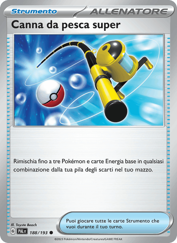 Canna da pesca super, card 188 from Evoluzioni a Paldea
