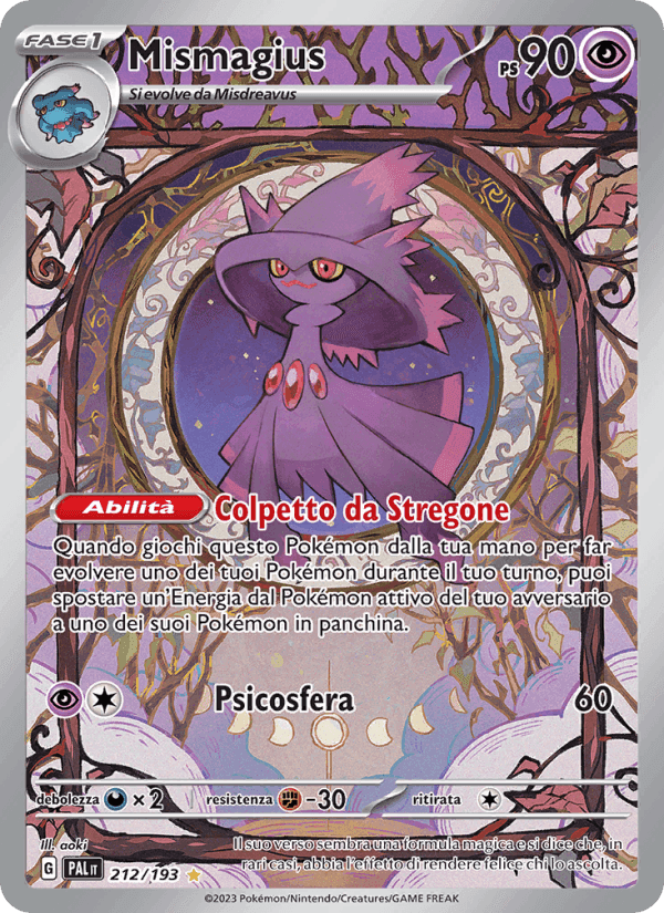 Mismagius, carta 212 di Evoluzioni a Paldea