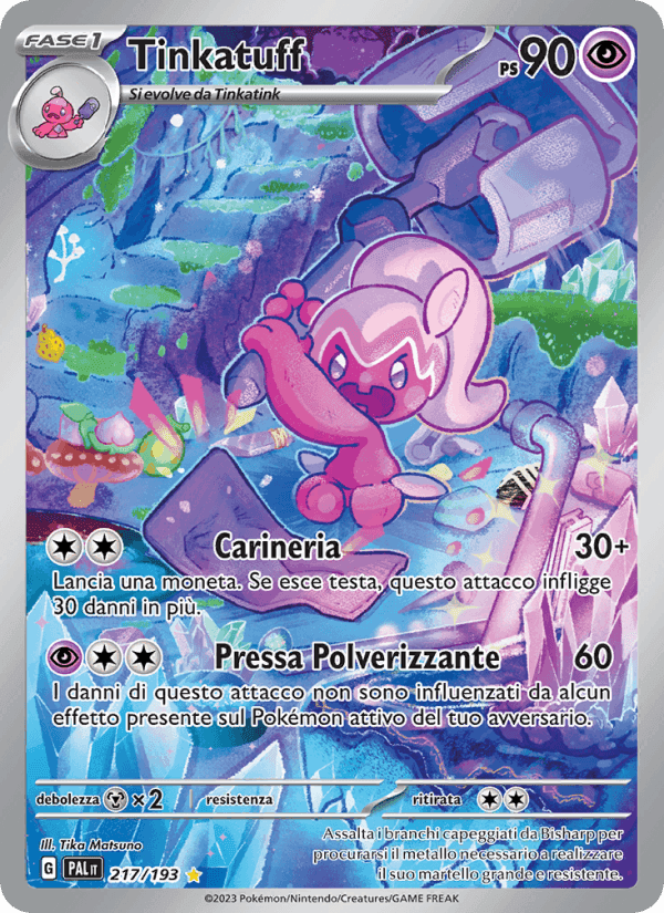 Tinkatuff, carta 217 de Evoluzioni a Paldea