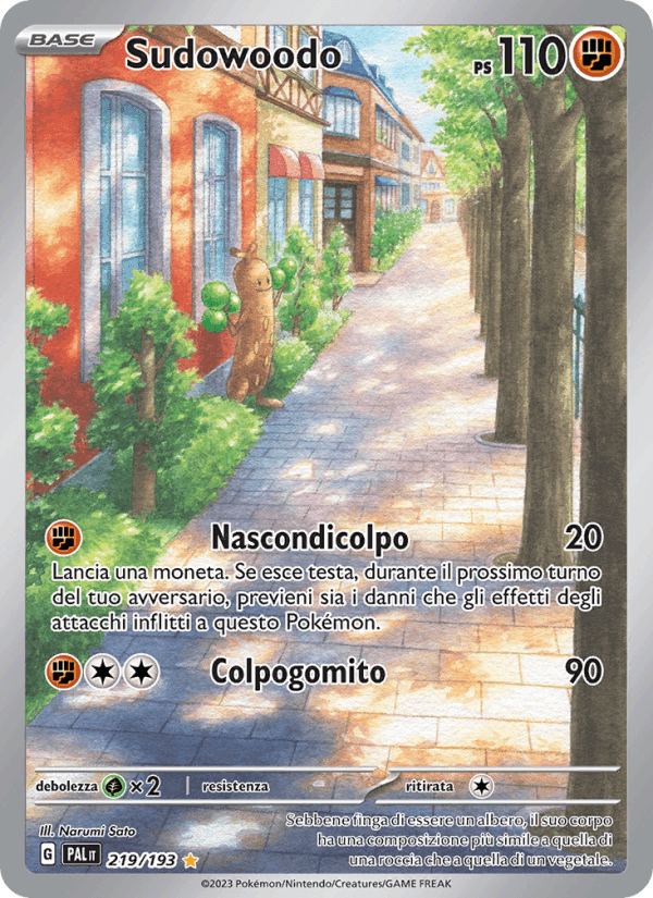 Sudowoodo, carta 219 di Evoluzioni a Paldea