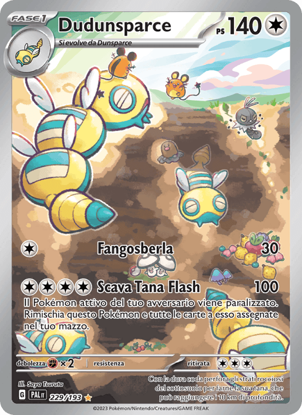 Dudunsparce, card 229 from Evoluzioni a Paldea