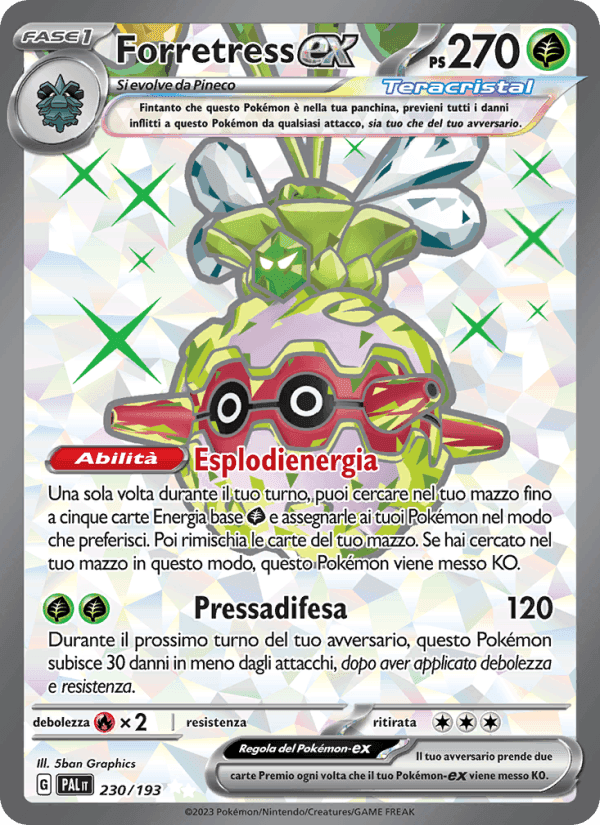Forretress-ex, card 230 from Evoluzioni a Paldea
