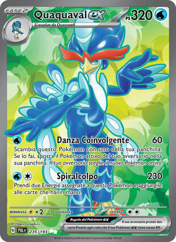 Quaquaval-ex, card 235 from Evoluzioni a Paldea