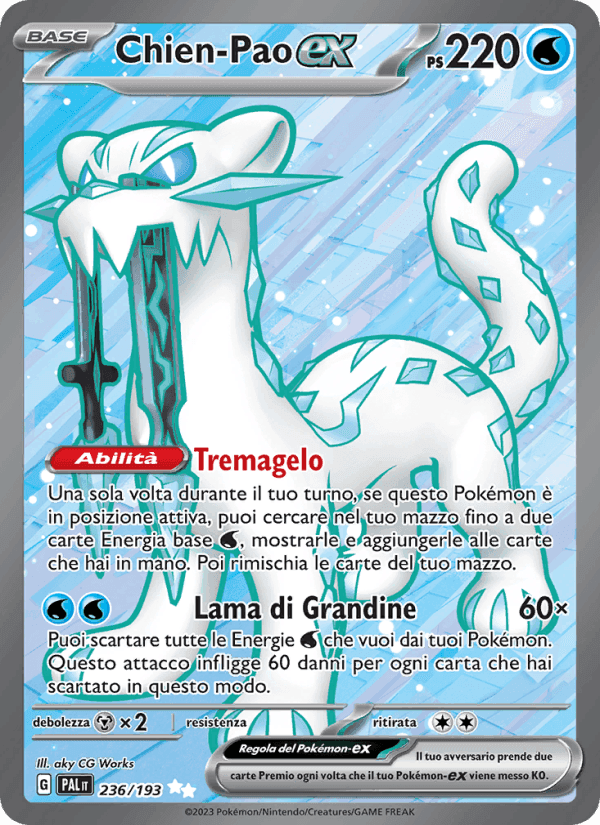 Chien-Pao-ex, card 236 from Evoluzioni a Paldea
