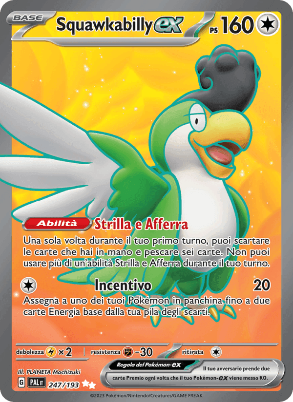 Squawkabilly-ex, carta 247 di Evoluzioni a Paldea