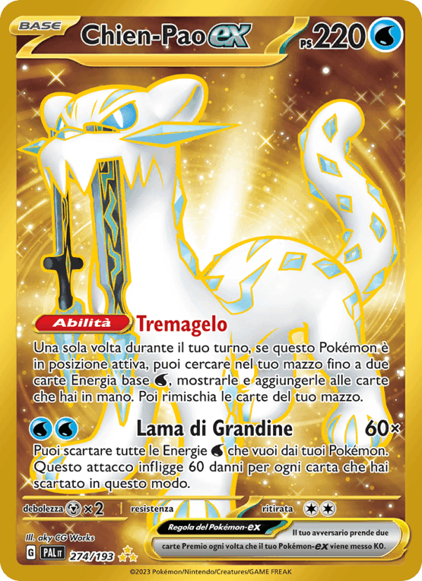 Chien-Pao-ex, card 274 from Evoluzioni a Paldea
