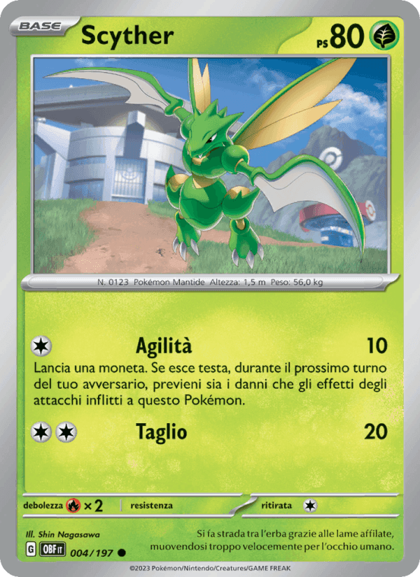 Scyther, carta 004 di Ossidiana Infuocata