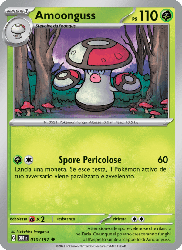 Amoonguss, carta 010 di Ossidiana Infuocata