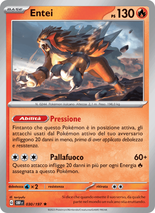 Entei, carta 030 di Ossidiana Infuocata