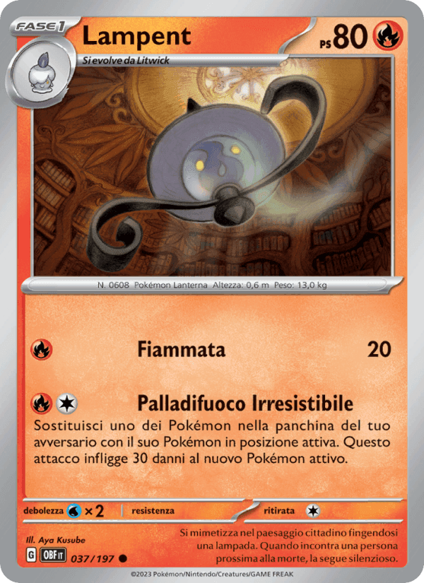 Lampent, carta 037 di Ossidiana Infuocata