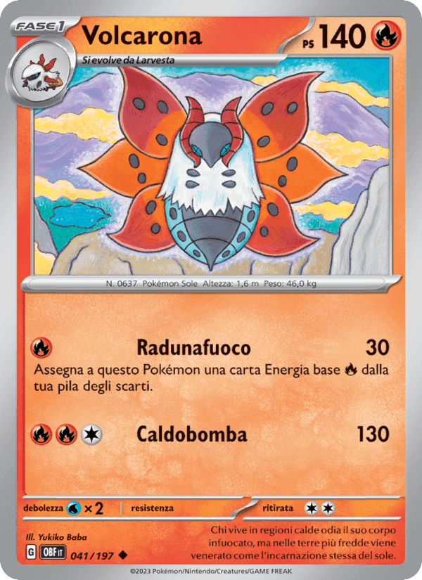 Volcarona, carte 041 de Ossidiana Infuocata