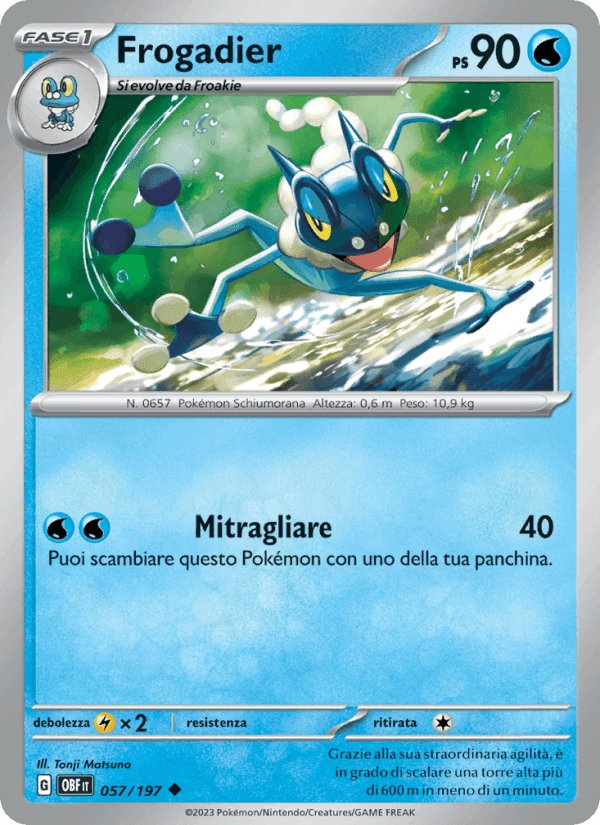 Frogadier, carta 057 di Ossidiana Infuocata